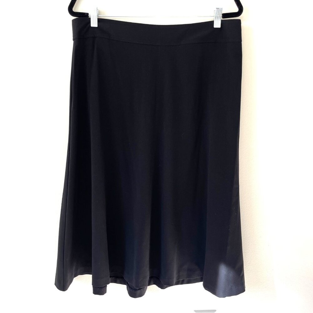Dress Barn Womens Black Midi Flare Skirt‎ Size 16 Business Casual Whimsigoth